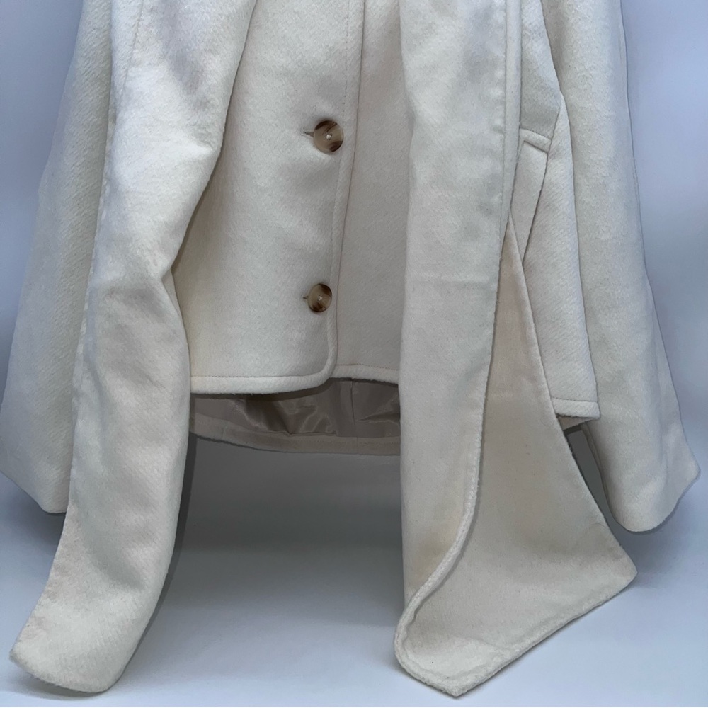 Abercrombie & Fitch Short Wool Blend Jacket w/Detachable Scarf Collar- size L - Picture 8 of 16